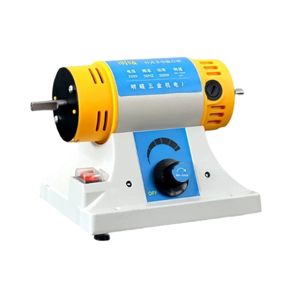 TOPCHANCES 110V 350W Jewelry Polisher, Adjustable Speed Polishing Machine, Bench Grinder & Bench Buffer for DIY Woodworking Jade Engraving Grinding Drilling