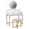 thumbnail image 6 of Spirich LLC LED Lights Sensitive Touch Button Vanity Tables & Table & Bench Sets White /Gold, 6 of 6