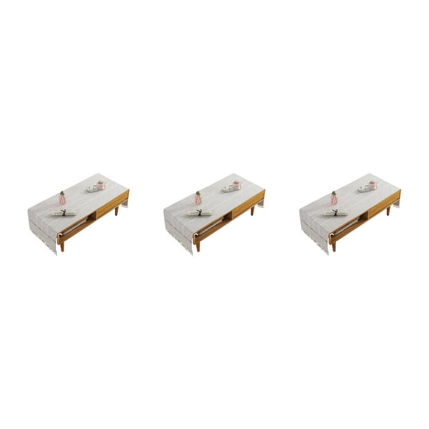 Yuarrent Mantel de lino de algodón Mantel rectangular resistente a las manchas Mantel de té Mantel de con flecos de escritorio 50145cm Beige Type1 NO1