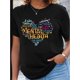 thumbnail image 1 of graphic print t-shirt, short sleeve crew neck casual top for summer & spring, women's clothing Tee For Adult, Men, Women, Teen, Teenager, Adolescent, Youth, 1 of 7