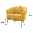 thumbnail image 7 of Andeworld Upholstered Accent Chair with Gold Metal Legs (Yellow), 7 of 7