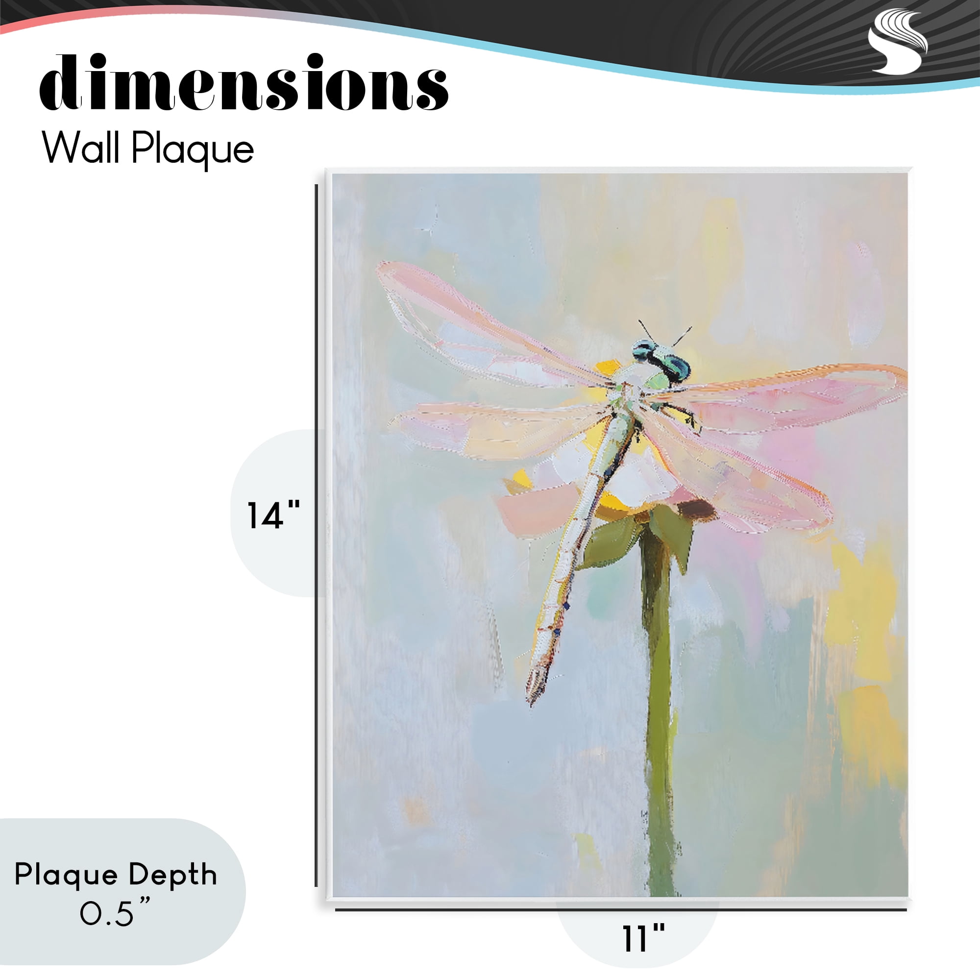 Stupell Industries Pastel Dragonfly Landing Wall Plaque Art, design by The Prints Vibe