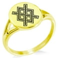 thumbnail image 1 of Stainless Steel Gungnir Rune Viking Norse Minimalist Oval Top Polished Statement Signet Ring, 1 of 1