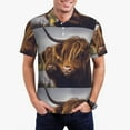 thumbnail image 2 of Balery Yak Printed Men’s Short Sleeve Polo Shirt, Midweight Men's Shirt,Golf Polo shirts -Medium, 2 of 8