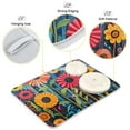 thumbnail image 4 of Yayeee Dish Drying Mat for Kitchen Counter Ultra Absorbent Easy Clean Pad 18x16", Orange Colorful Flowers, 4 of 7