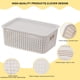 thumbnail image 4 of Cesta de Almacenamiento de Plástico Hueco con Tapa | Caja Organizadora Apilable de Plástico Resistente con Asas Integradas para Juguetes, Libros, Ropa, Oficina, Aula, Escritorio., 4 of 5