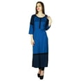 thumbnail image 4 of Phagun Indian Designer Blue Kurti Top Kurta Women Rayon Casual Top Tunic Dress, 4 of 7