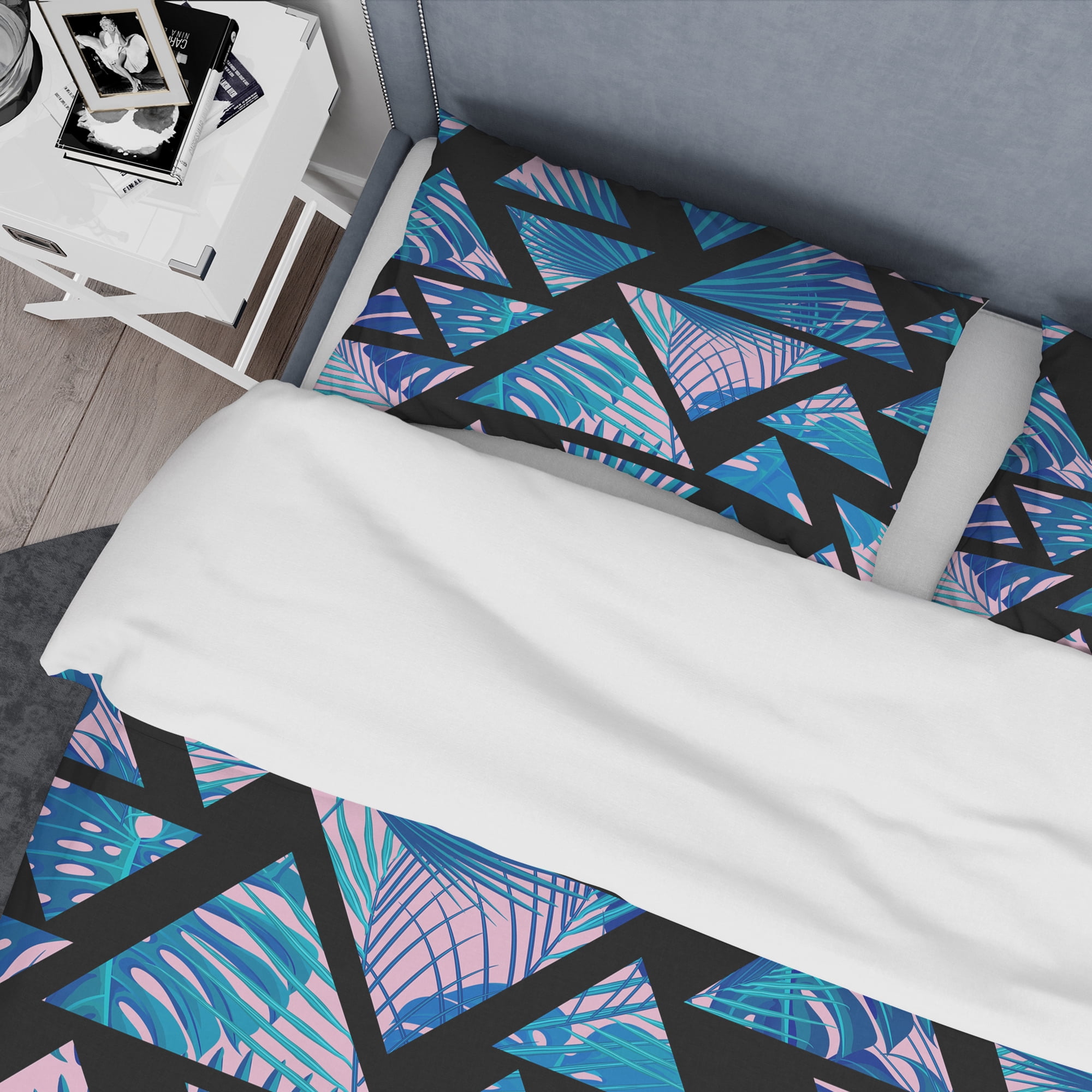 Designart 'Retro Floral Pattern XIV' Mid-Century Modern Duvet Cover Set