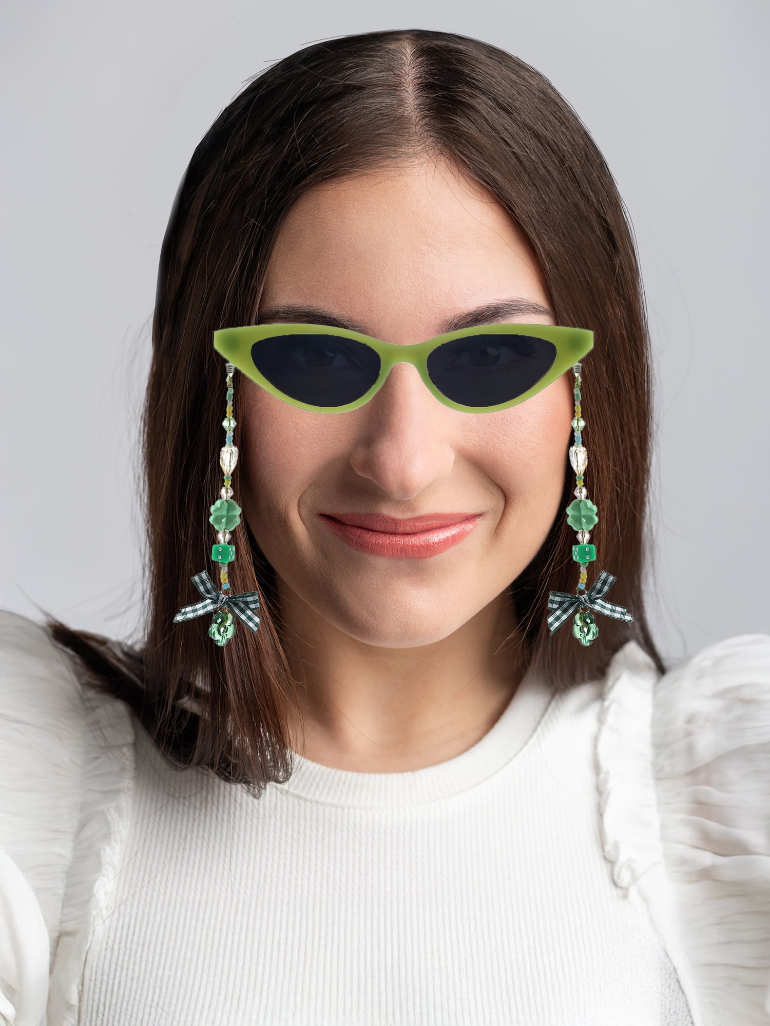 Way to Celebrate St. Patrick's Day Dangle Charms Glasses, 1 Piece