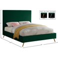thumbnail image 6 of Meridian Furniture Jasmine Contemporary Velvet King Bed in Green, 6 of 6