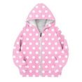thumbnail image 2 of SonxaHe Big Girl' Hooded Jacket Dots Print Zip Up Loose Sweatshirt Lightweight Fall Casual Jackets Pink,Sized 8-9, 2 of 4