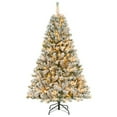 thumbnail image 1 of Árbol de Navidad preiluminado Costway 180 cm decoración flocada con 300 luces LED, 1 of 4