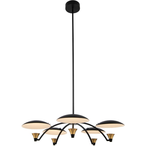 Kalco Lighting Redding 31" 5-light Metal LED Chandelier in Matte Black