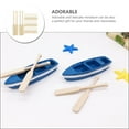 thumbnail image 2 of Eease Mini Wooden Boat Canoe Paddles Blue Row Boat Landscape Figurine 24 Pairs, 2 of 6