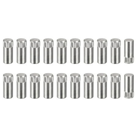 

6x16mm 304 Stainless Steel Dowel Pins 20 Pack Knurled Head Flat End Dowel Pin