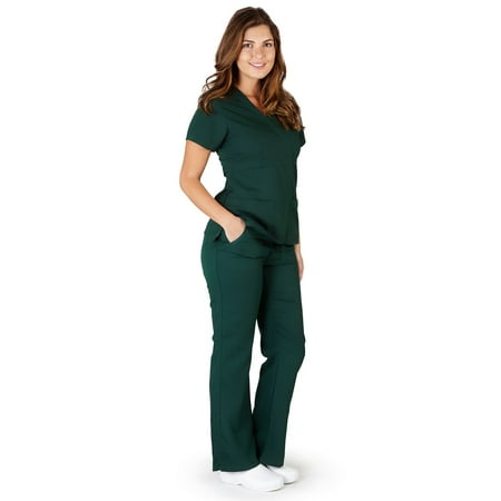 Download UltraSoft Premium Mock Wrap Medical Nursing Scrubs Set For ...