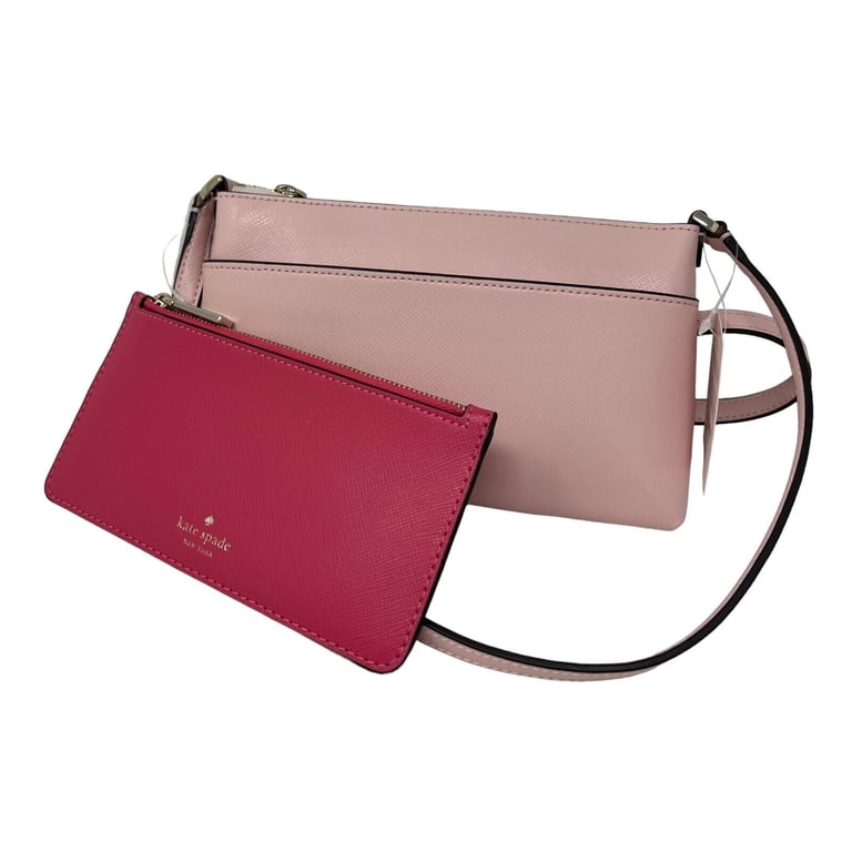 Kate Spade Sadie Saffiano Leather Top Zip Pink Crossbody Set Bag