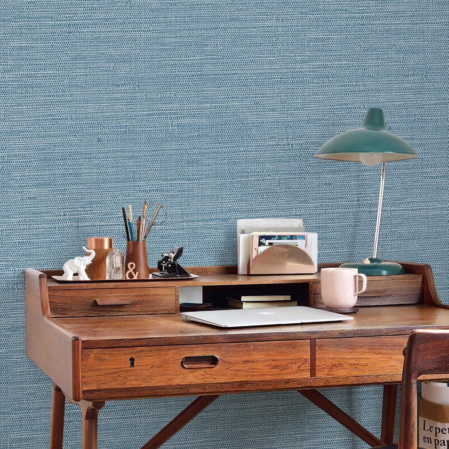 AsdQ Wallpaper Peel and Stick 118-in x 17.3-in Textured Wallpaper Faux Grasscloth Self-Adhesive Linen Removable Wallpaper Cabinets Counter Top Liners