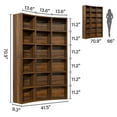 thumbnail image 6 of Semoic 6 Tier Triple Width Bookcase, 71" Tall Bookshelf Corner Bookcase with 18-Cube, Curve Shape Display Storage Shelf for Living Room, Home Office, Brown, 6 of 9