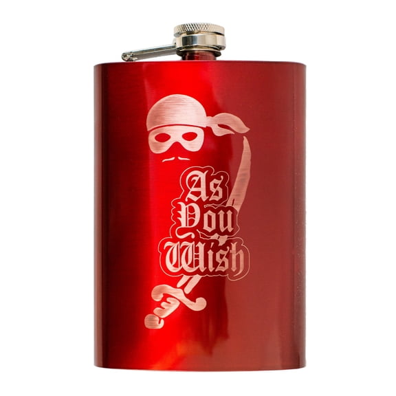 8oz RED As You Wish Flask L1