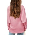 thumbnail image 2 of Girl's Oversized Crewneck  Long Sleeve Fall Sweaters Kids BatwingSlouchy Chunky Pullover Jumper  5-14 Years, 2 of 4