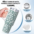 thumbnail image 3 of Lsque Floral Pattern 40 OZ Ice Bully Cup with Handle and Straw, Double Wall Stainless Steel Tumbler Travel Coffee Cup with Lid for Christmas Present, 3 of 8