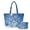 Blue Snowman Snowflake, variant on Red Bow Goose Snowflake Padded Tote Bag 2 Piece Set for Women, Durable Handle Zippered Inner Pockets Spacial Anti-scratch Soft Fabric for Commute Holiday Shopping Ideal
