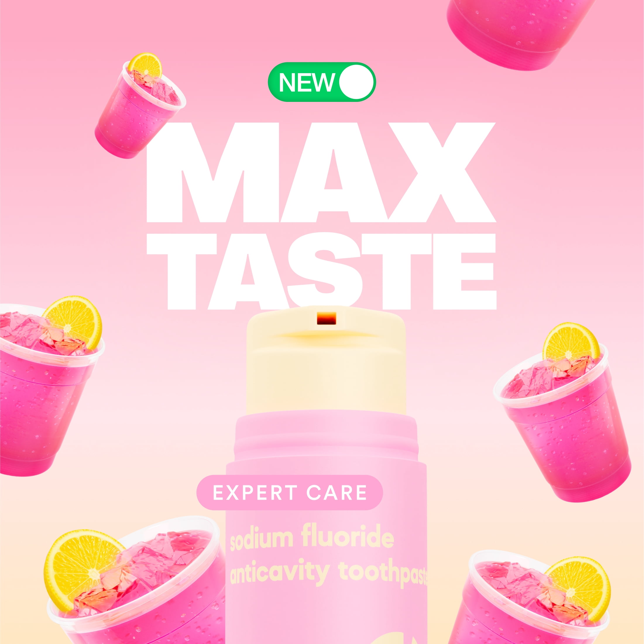 Pink Lemonade flavor sodium fluoride anticavity toothpaste