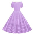 thumbnail image 4 of Xdegoge Clarence Items All Departments Vintage Dress for Women Short Sleeve 1950S Cocktail Party Dress Polka Dot Casual A-Line Work Dress Floral Midi Dress Reorder Items Bought By Me, 4 of 7