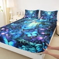 thumbnail image 3 of Homewish Cute Cartoon Butterflies Queen Sheet Sets,Rustic Flying Animal Flat Sheet,Blue Purple Queen Fitted Sheet For Girls Boys,Ultra Soft Home Decor,4pcs, 3 of 7