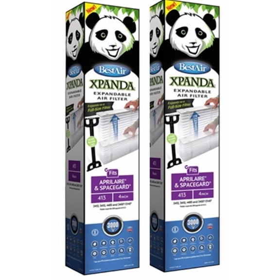Best Air AXP-413-13R-2 16" x 27" x 4" Space Gard MERV 13 Pleated Air Filter - Quantity of 2