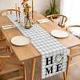 thumbnail image 3 of Rustic Home Table Runner 48 Inches Long Farmhouse Dress Scarves, Eucalyptus Leaves Farmhouse Wreath Plaid Dining Tablerunner for Coffee Table/Kitchen Island/Party Décor, 13" x 48", 3 of 8