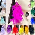 thumbnail image 4 of YIEMEEN Crystal Feather Drop Ear Jewelry Stylish Addition To Everyday Or Evening Looks, 4 of 11