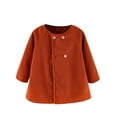 thumbnail image 2 of LOVZFMLL Jackets for Girls Fashionable Girls' Solid Color Round Neck Long Sleeved Woolen Coat Warm Jacket 2-3 Years, 2 of 3