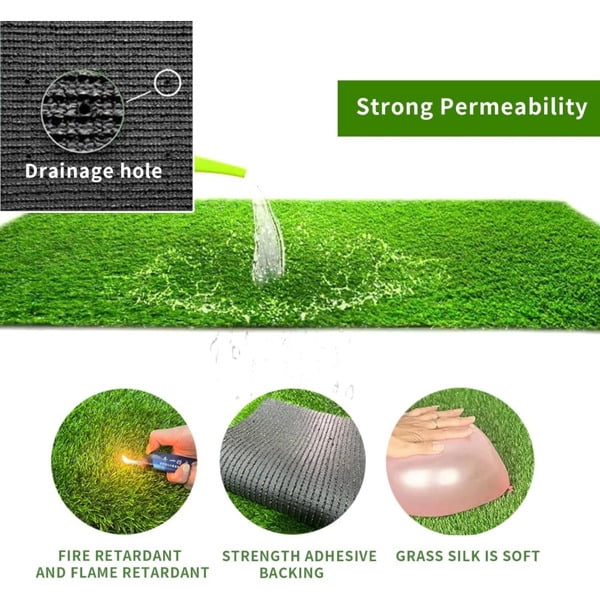 3.28FT x 32.8FT Large Artificial Turf with Drainage Holes - Professional Dog Mat & Outdoor Carpet for Balconies, Gardens & Terraces