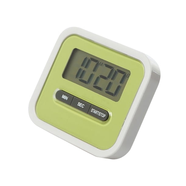 Yuarrent Temporizador de cocina Pantalla LCD Alarma de cuenta regresiva Cocinar Hornear Alerta de tiempo digital 0 a 99 minutos 59 segundos Cocina y Comedor Verde Yuarrent HA001328-02B