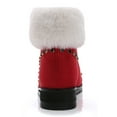 thumbnail image 5 of Ferwind Women's Fur Trim Rhinestone Low Wedge Heel Winter Ankle Booties Red/White  8, 5 of 8