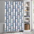 thumbnail image 3 of Anchor Line Fabric Shower Curtain Blue Washable Shower Curtains for Bathroom, Waterproof Bath Curtain with Hooks Home Decor 72x72in, 3 of 8