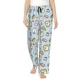 thumbnail image 2 of Picia Rabbit Burger Coffee Womens Soft Woven Cotton Elastic Waistband Sleep Pajama Pant Lounge Sleep Pant With Pockets And Drawstring-Small, 2 of 9