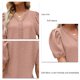 thumbnail image 5 of Blusa informal de manga abombada con cuello en V y encaje para mujer, Top de verano holgado de Color puro, 5 of 6