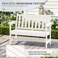 thumbnail image 4 of SERWALL Outdoor Bench for 2-Person, Weather-Resistant HDPE with Aluminum Reinforcement, Supports 660 lbs, Comfortable Seating for Patio, Garden, and Porch, White, 4 of 13