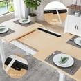 thumbnail image 4 of VOWNER 63” Extendable Dining Table Set for 4-6 People, 5-Piece Dining Table Set for 4 People with 4 Chairs, Kitchen Table Set with MDF Board and Metal Frame, for Small Space, Apartment, Nature Wood, 4 of 9