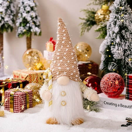 

Christmas Decorations Bearded Plush Hat Belt Lamp With Gift Crutches Rudolph Doll Window Ornaments