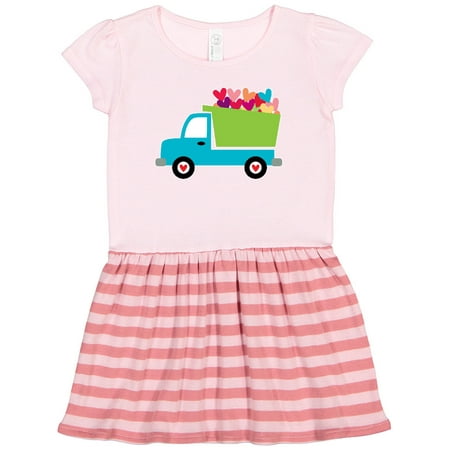 

Inktastic Valentine s Day Heart Truck Gift Toddler Girl Dress