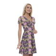thumbnail image 1 of Women’s A Line East Summer Dress, Retro Triangle Arrangement, Cross Wrap V Neck, 6 Sizes, by Ambesonne, 1 of 2