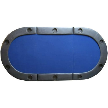 Poker Cup Holders - Padded Texas Hold'em Folding Poker Table Top w/ Cup Holders - Blue