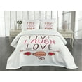 thumbnail image 3 of Ambesonne Live Laugh Love Quilted Bedspread Set 3 Pcs, Teacup Cookies, Queen Size, Multicolor, 3 of 5