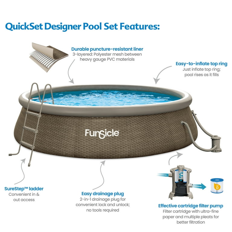 Funsicle 14ft x 36in Easy Set-up Above Ground Pool for