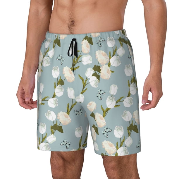 Balery Tulips Flowers Bañador para hombre, shorts de playa de secado rápido con entrepierna y forro de compresión-XX-Large