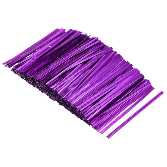 Uxcell Foil Twist Ties 3" Plastic Closure Tie for Tying Bread, Candy, Cookies, Gift Bags, Purple 750 Pack